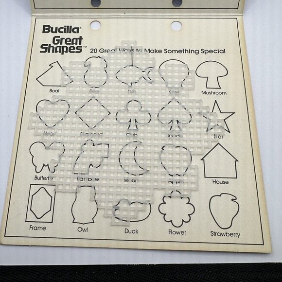 Vintages Bucilla Great Shapes 1982 Pre-Cut Plastic Canvas Shapes Flower No 5621 - Picture 6 of 9